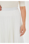Maxi Length White Pleated Skirt - 3