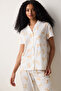 Yellow Bows Shirt Pants Light Yellow Pajama Set - 2