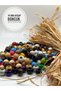 14 mm Mixed Color Wooden Beads (50 Grams 60 Pieces) Hole Diameter 6 mm Round Wide Hole Colorful Board