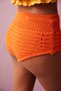 Orange Pia High Waist Shorts Knitwear Bikini Bottom - 3