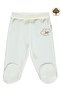 Organic Cotton 0-6 Months Single Bottom Baby Booties - Ecru