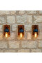 Decorative Rope Detailed Wooden Wall Sconce – Lighting for Cafe, Restaurant, Home 3 Pieces