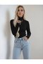 High Neck Long Sleeve Women's Bodysuit Sweater Set of 2 - Black Pink Colors - 5