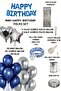 Blue Happy Birthday Foil Balloon Set Blue Silver Birthday Party Decorations - 2