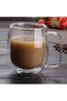 Double Wall Borosilicate Glass Latte, Filter Coffee, Milk, Herbal Tea Cup 300 ml 3 Pieces 2769 - 3