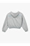 Shardonlu Hooded Printed Glitter Pocket Detailed Zippered Sweatshirt - 4
