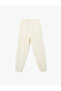 Fleece-Lined Cotton High Waist Stitching Detail Pocket Jogger Sweatpants - 3