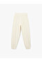 Fleece-Lined Cotton High Waist Stitching Detail Pocket Jogger Sweatpants - 4