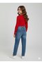 Girl's Camisole Rose Detailed Blouse (Red) - 2