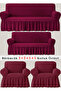 Bürümcük Sofa Cover, Couch, Sofa Bed Cover, Seat Cover 3 2 1 1 Set Burgundy