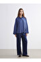Alita City Lcw Modest Blue Oversize Women's Shirt Tunic with a Difference - 2