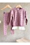 Girl's Sweatshirt and Ribbed Leggings Set - 2