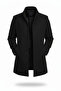 Men's Black Slim Cut New Season Short Cashmere Coat - 2