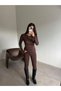Brown Recovery Lycra Sports Leggings - 4