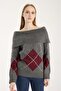 Baklava Pattern Madonna Collar Women's Knitwear Sweater