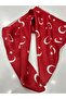 Red Moon Star Turkish Flag Themed Cotton Fabric Scarf - Bandana - 23 April, 29 October, 19 May - 4