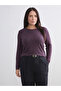 Two Mt Shop Quality Lcw Everyday Purple Combed Cotton Plain Tight & Slim Long Sleeve Women's Bodysuit - 2
