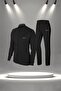 Plus Size Women's Black New Supra Combed Cotton All Seasons Tracksuit Set (4Xl-10Xl)