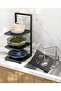 Adjustable 3-Layer Pot Rack Organizer Black - 6