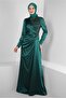 CROWACE COLLAR Rhinestone SATIN EVENING DRESS 50358