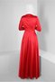 STONE EMBROIDERED DRAPE DETAILED EVENING DRESS 50352 - 3