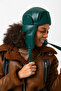 Green Faux Leather Headphone Pilot Women's Hat - 7