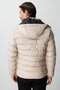 Beige Standard Fit Hooded Quilted Inflatable Sports Men's Jacket - 8