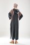 Women's Anthracite Sports Oversize Hooded Snap Fastener 3 Thread Hijab Long Cap – Seasonal Overcoat _2275 - 7