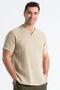 Short Sleeve Men's Ribbed Summer Muslin Tshirt Mink Vzn - 4