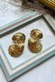 Gold Color Oyster Shaped Earrings I Mev'Art Collection - 6