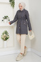 Women's Waist Tunnel Pass-Through Quilted Jacket Coat - 4