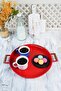 51 Cm White 37 Cm Red 2 Piece Metal Round Tray Presentation Tray Tea Coffee Tray - 4