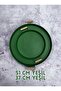 2 Pcs 51 Cm And 37 Cm Metal Round Green Tray With Wooden Handles Presentation Tray, Breakfast Tray - 4