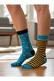 Left and Right Striped Bee Pattern Socket Socks