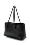 Knitted Detailed Faux Leather Dora Women's Shoulder Bag Black - 3