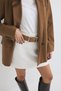 Kemer 2504 - Antique Thin Buckle Tan Suede Women's Belt - 2