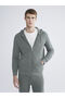 Hooded Long Sleeve Men's Zippered Sweatshirt