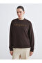 Crew Neck Stone Embellished Women's Sweatshirt