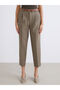 Khaki Buy Belted Loose Fit Women's Pleated Trousers - 3