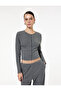 Long Sleeve Crew Neck Knitwear Pajama Top