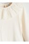 Collar Detailed Combed Cotton Girls' T-Shirt (W5) - 3