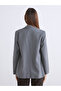 Two Mt Shop Quality Lcw Vision Gray Polyviscon Straight Loose & Baggy Women's Blazer Jacket - 4
