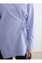 Lcw Modest Navy Blue Tie-Waist Women's Shirt Tunic - 3