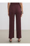 Elastic Waist Textured Women's Trousers - 4