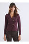 Lcw Vision Plum Double-Breasted Collar Women's Knitwear Cardigan