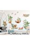 Safari World Large Size Safari Animals Squirrel Fox and Birds Wall Sticker Set - 4