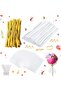 Cookie Gelatin Transparent Shiny Bag with 50 Gold Wire Clips as a Gift