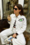 White Oversize Jeans Jacket with Eye Embroidery on Leather
