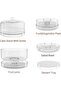 صينية تقديم مبردة متعددة الوظائف، طبقتان مع مساحة تخزين للثلج، طبق مكون من 4 أقسام، مع غطاء دوار - 3