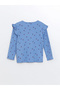Lcw Kids Blue Crew Neck Long Sleeve Floral Girls T-Shirt - 3
